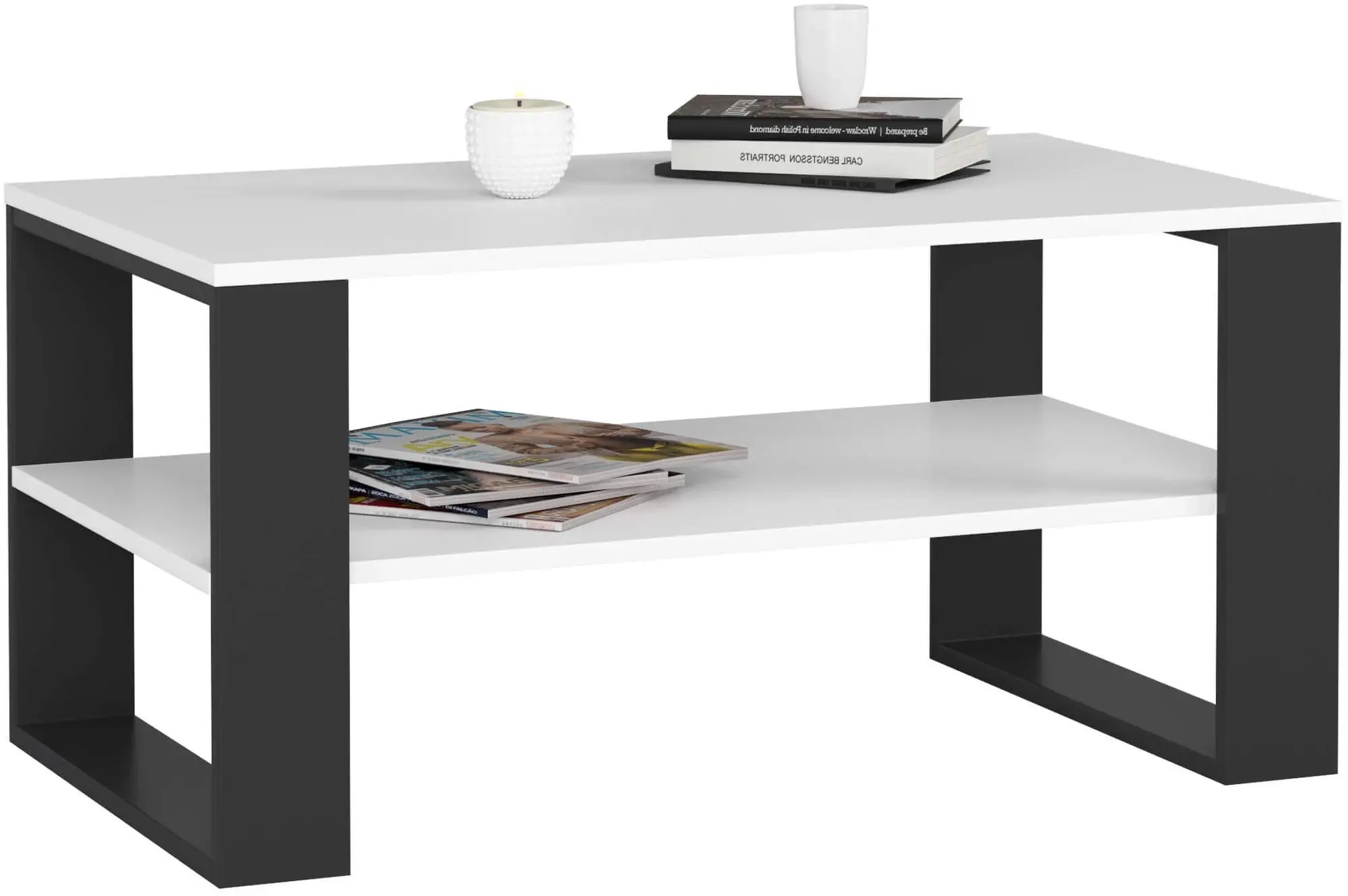 Журнальный столик Akord Alex 92см (White/Black) - 4