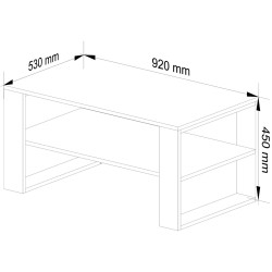 Журнальный столик Akord Alex 92см (White/Black) Thumb