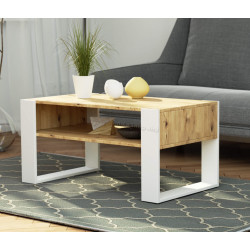 Журнальный столик Akord Domi 92см (Artisan Oak/White)