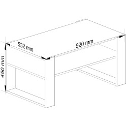 Masa pentru reviste Akord Domi 92cm (Artisan Oak/White) Thumb