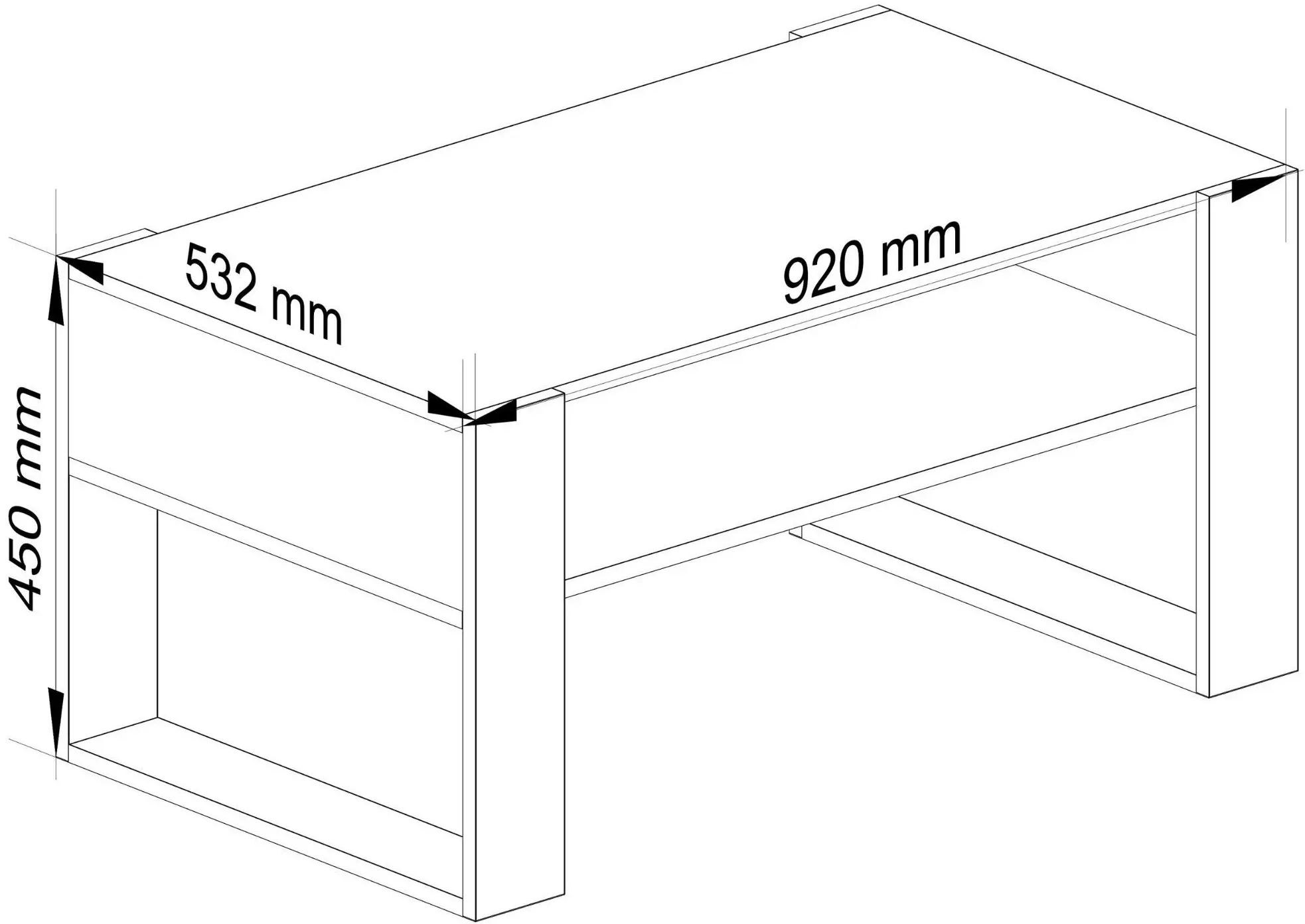 Masa pentru reviste Akord Domi 92cm (Artisan Oak/White) - 5