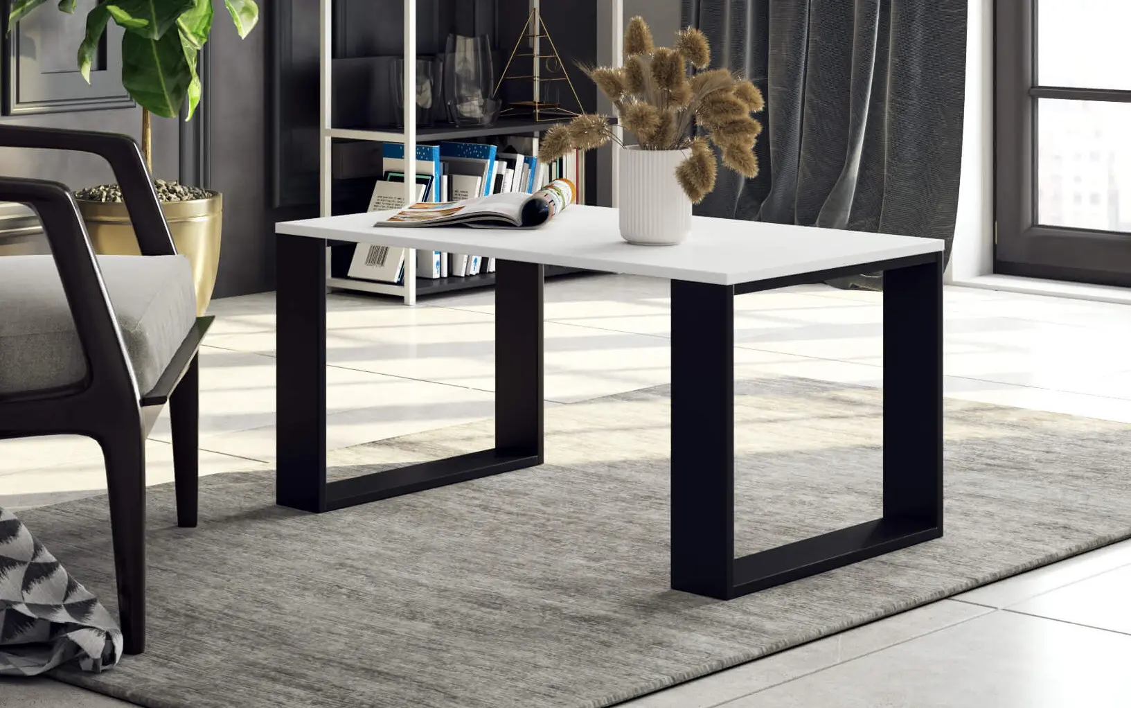 Журнальный столик Akord Nox (White/Black)