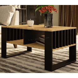 Журнальный столик Akord Rockford 92см (Artisan Oak/Black)