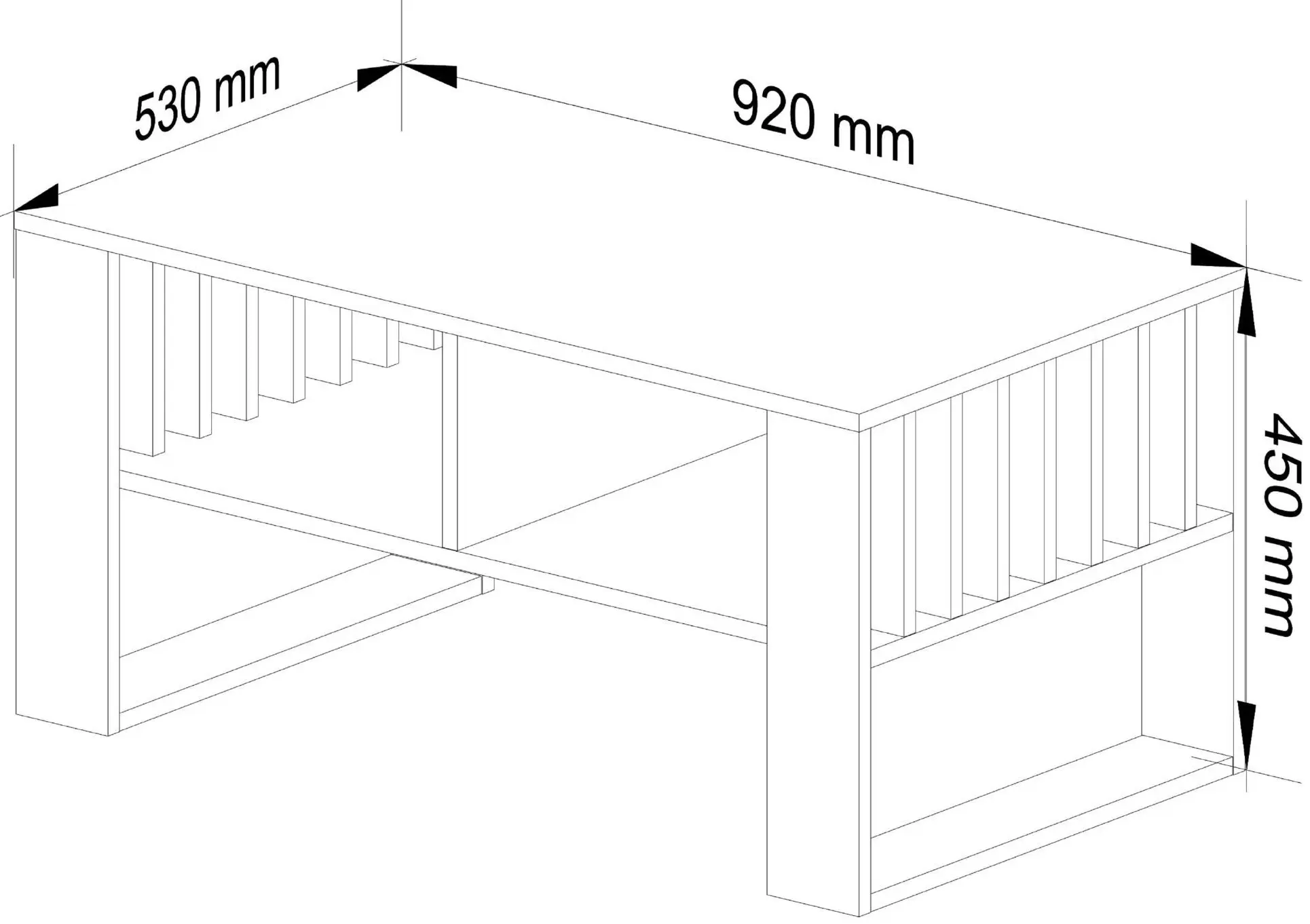 Журнальный столик Akord Rockford 92см (Artisan Oak/Black) - 5