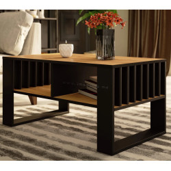 Журнальный столик Akord Rockford 92см (Craft Oak/Black)