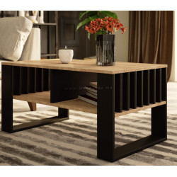 Журнальный столик Akord Rockford 92см (Sonoma Oak/Black)