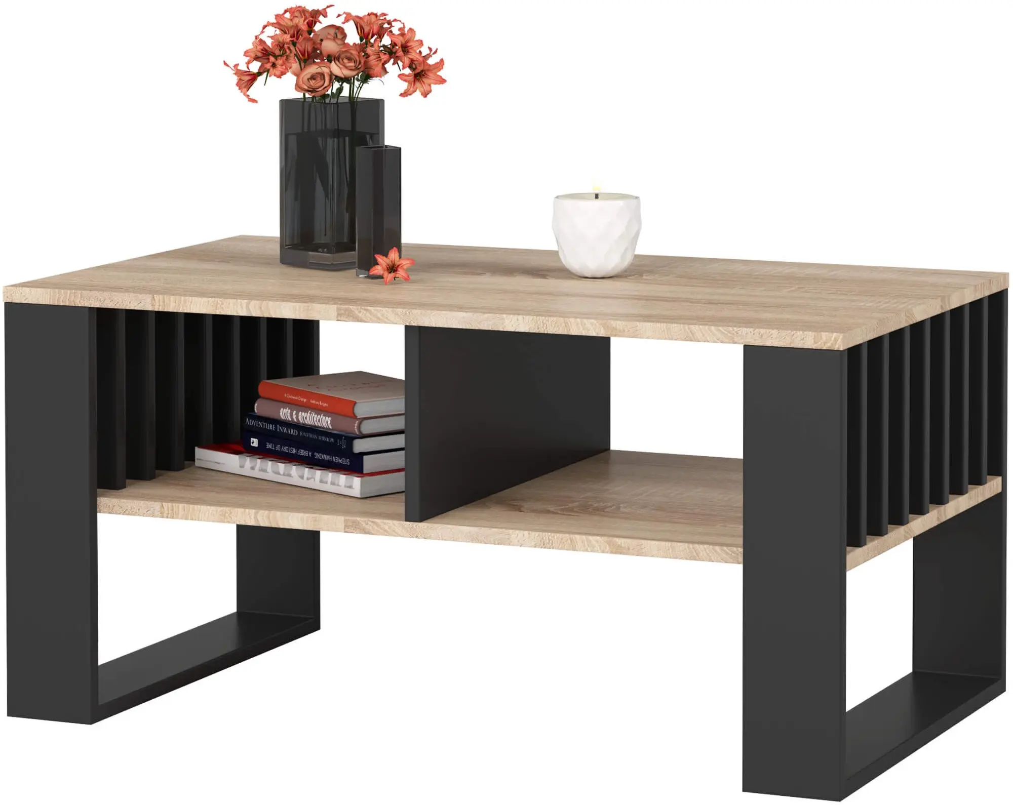 Журнальный столик Akord Rockford 92см (Sonoma Oak/Black) - 4