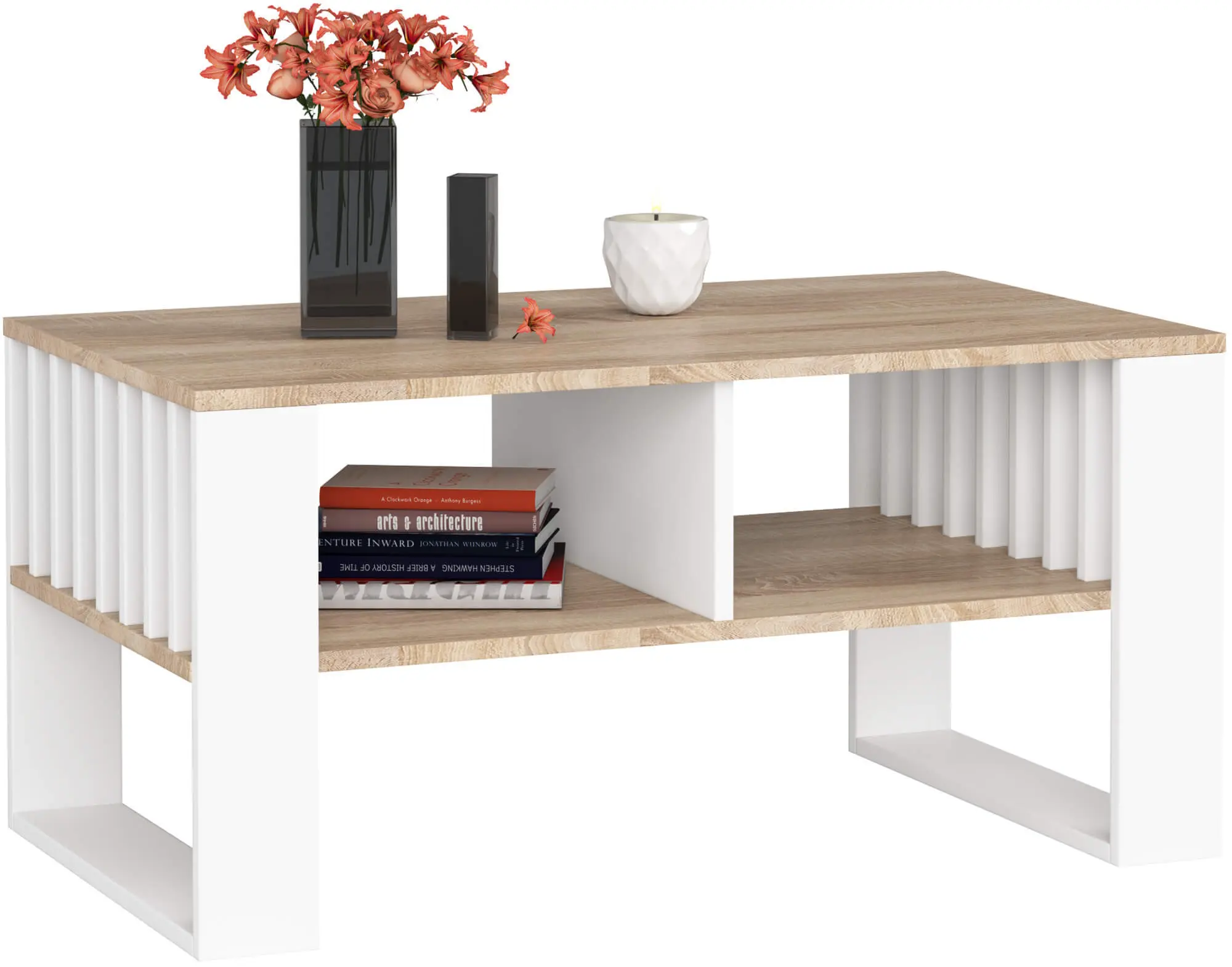 Masa pentru reviste Akord Rockford 92cm (Sonoma Oak/White) - 4