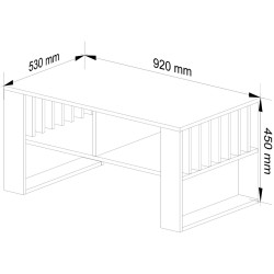 Masa pentru reviste Akord Rockford 92cm (Sonoma Oak/White) Thumb