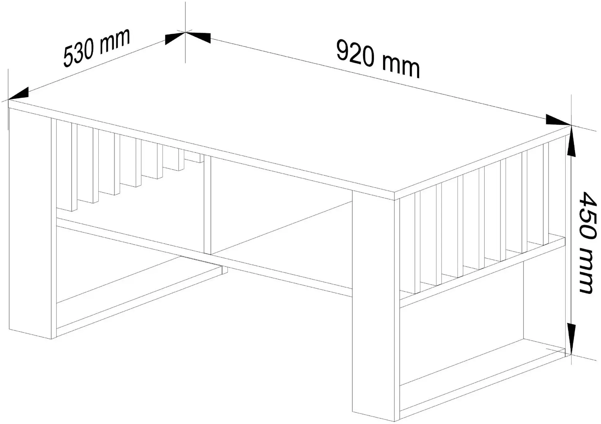 Masa pentru reviste Akord Rockford 92cm (Sonoma Oak/White) - 5