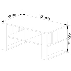 Masa pentru reviste Akord Rockford 92cm (White/Black) Thumb