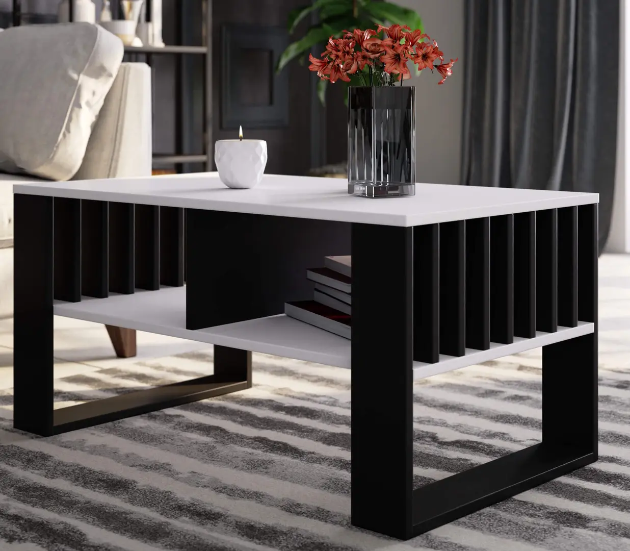 Masa pentru reviste Akord Rockford 92cm (White/Black)