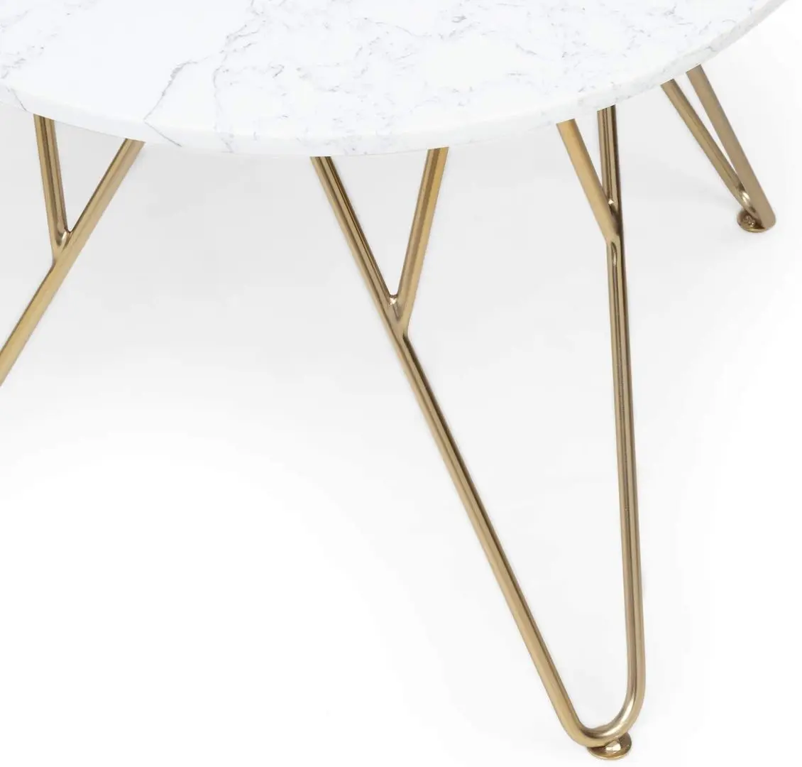 Журнальный столик Besoa Round Pearl (White/Golden) - 2