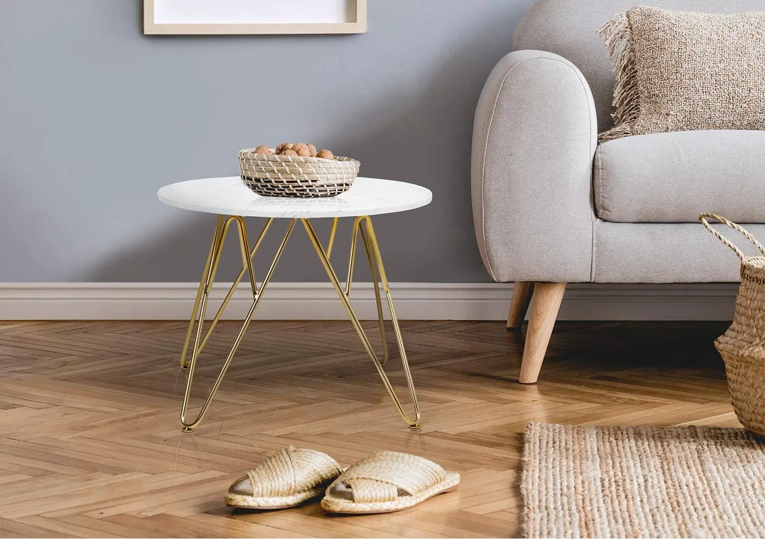 Журнальный столик Besoa Round Pearl (White/Golden) - 6