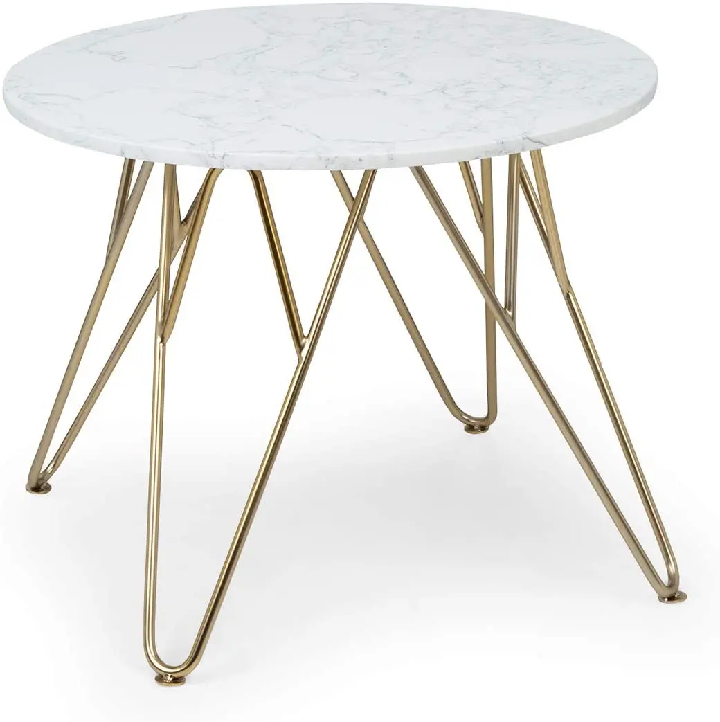 Журнальный столик Besoa Round Pearl (White/Golden)