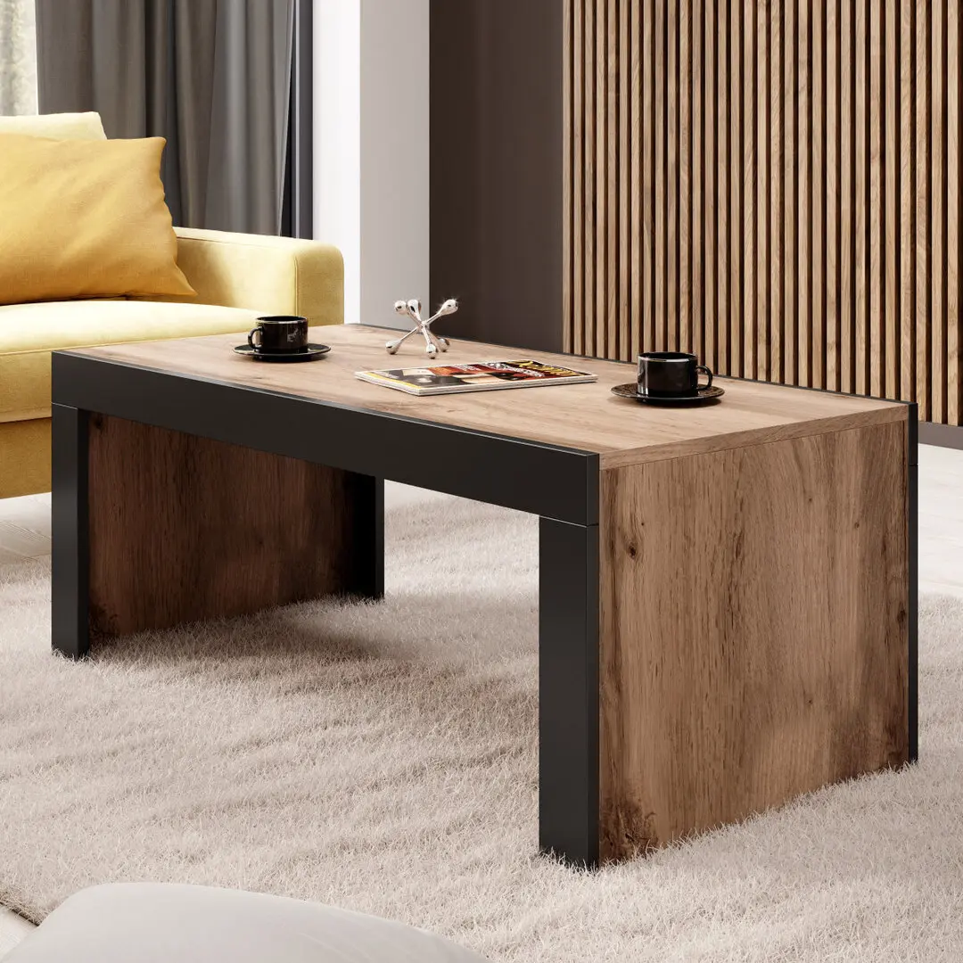 Masuta cafea Cama Mila 120 (Wotan Oak/Black)