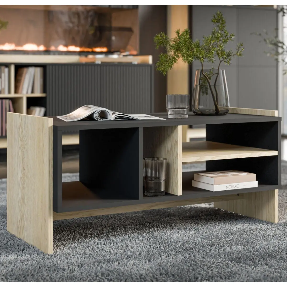 Журнальный столик Cama Porto (Black/Cremona Oak) - 2