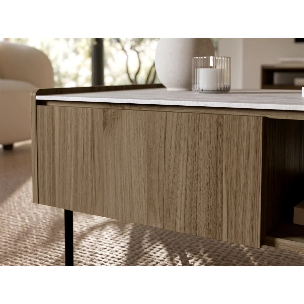 Журнальный столик Cama Royal (Walnut Royal/Travertine) - 2