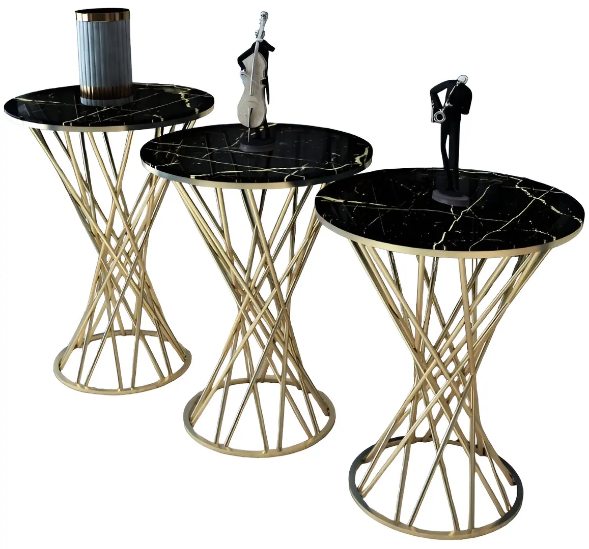 Набор журнальных столиков Casa Moora IDRMS23 (Black Marble/Gold)