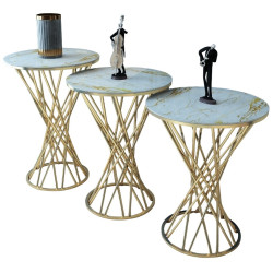 Набор журнальных столиков Casa Moora IDRMS24 (White Marble/Gold) Thumb