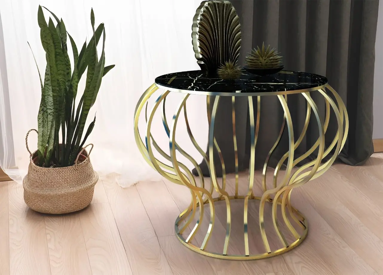 Журнальный столик Casa Moora ID03 (Black Marble/Gold)