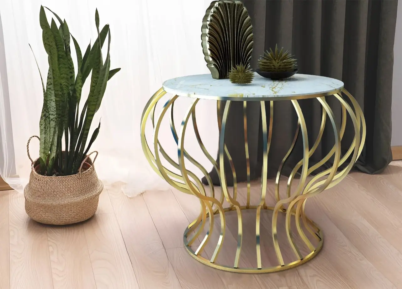 Журнальный столик Casa Moora ID09 (White Marble/Gold)