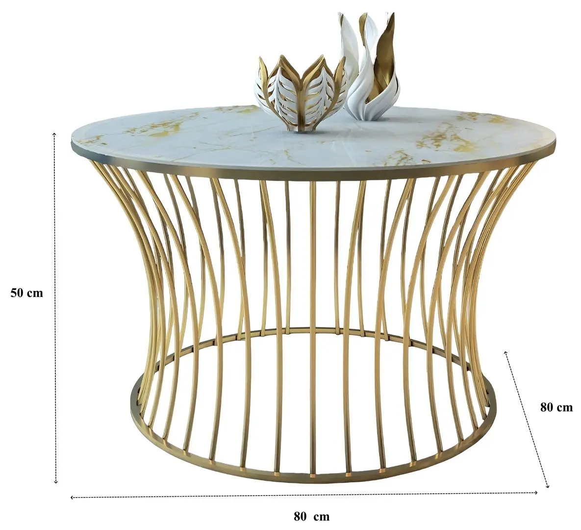 Журнальный столик Casa Moora IDM30 (White Marble/Gold)
