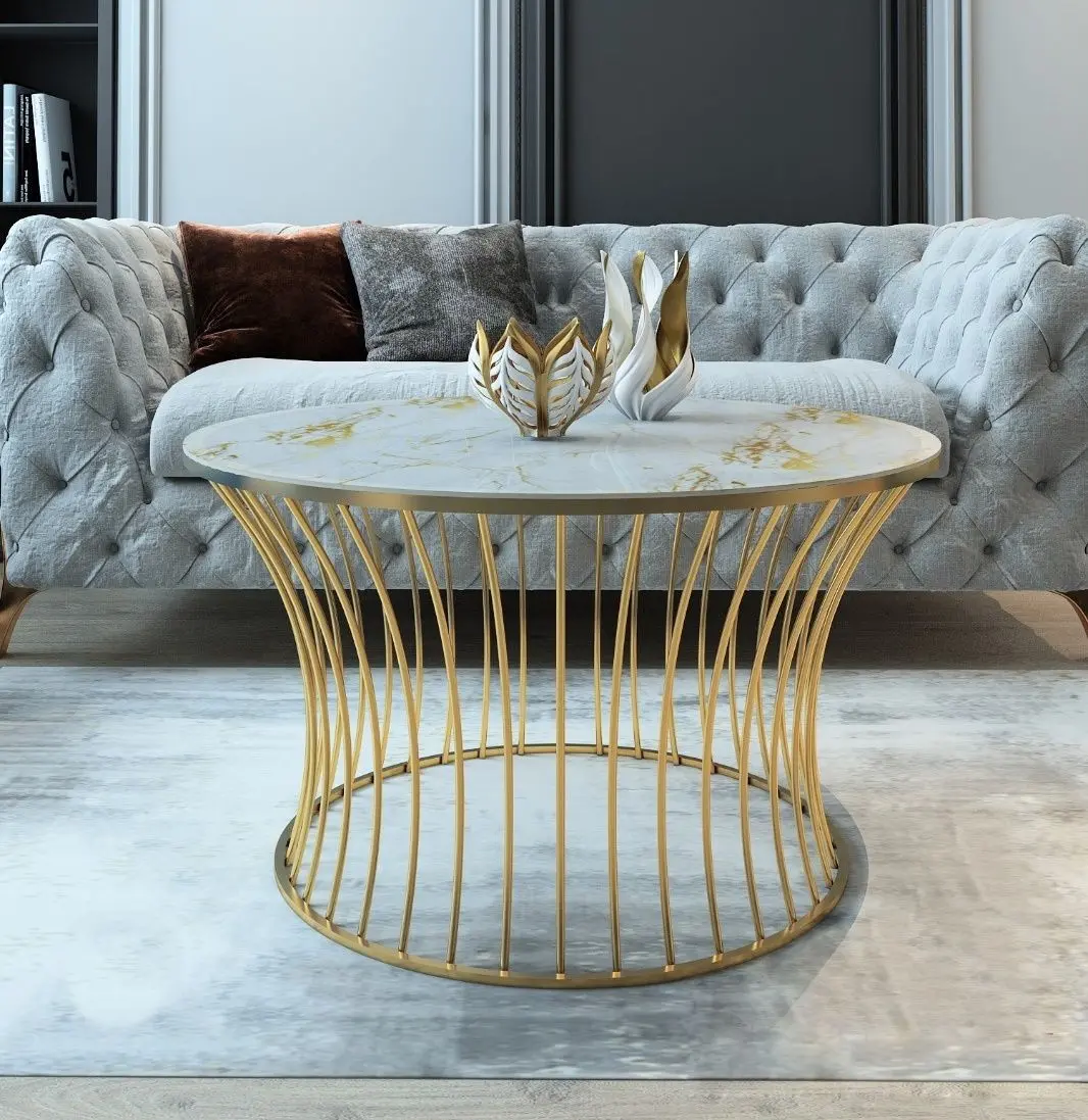 Журнальный столик Casa Moora IDM30 (White Marble/Gold)