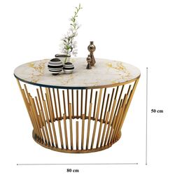 Журнальный столик Casa Moora IDM33 (White Marble/Gold) Thumb