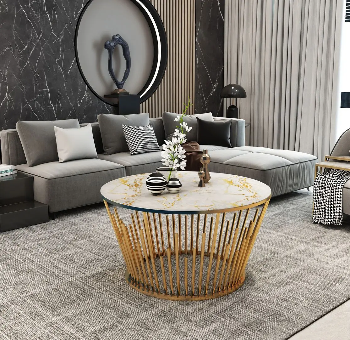 Журнальный столик Casa Moora IDM33 (White Marble/Gold)