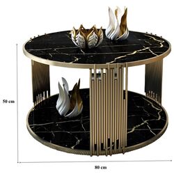 Журнальный столик Casa Moora IDMS16 (Black Marble/Gold) Thumb
