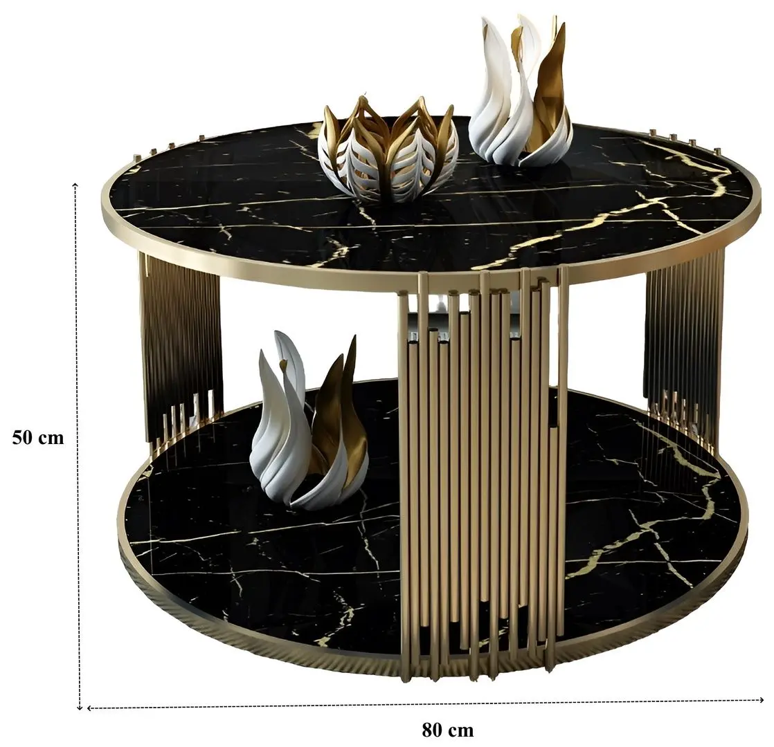 Журнальный столик Casa Moora IDMS16 (Black Marble/Gold)