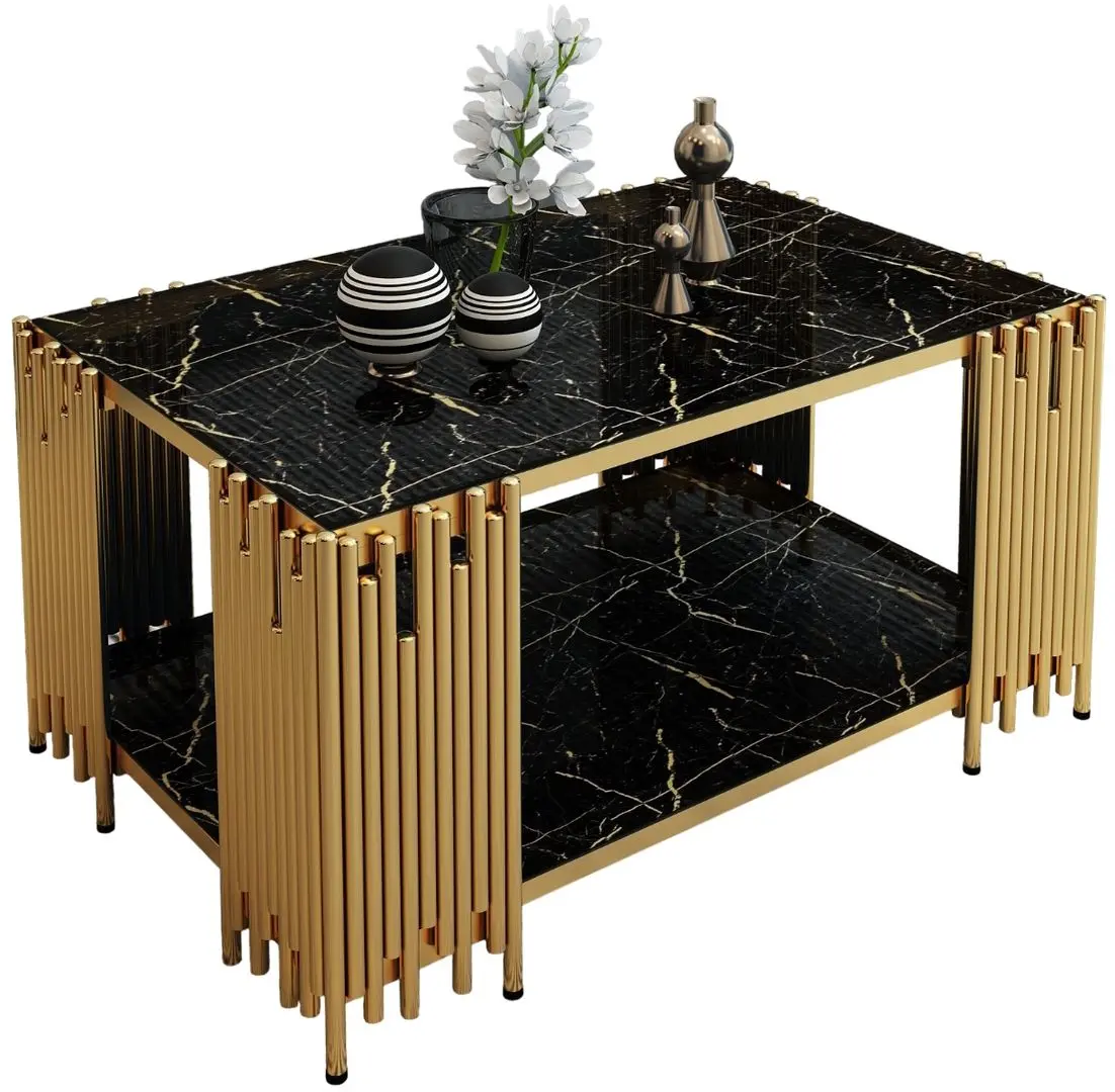 Masa pentru reviste Casa Moora IDRMC1 (Black Marble/Gold)