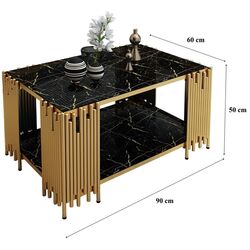 Masa pentru reviste Casa Moora IDRMC1 (Black Marble/Gold) Thumb