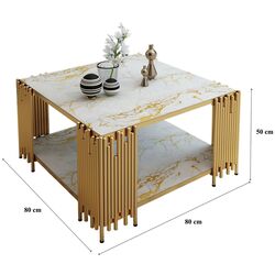 Masa pentru reviste Casa Moora IDRMC2 (White Marble/Gold) Thumb