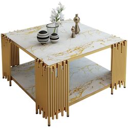 Masa pentru reviste Casa Moora IDRMC2 (White Marble/Gold) Thumb