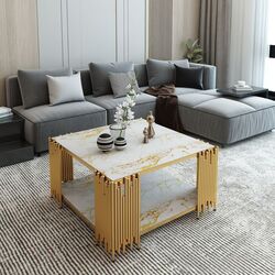 Журнальный столик Casa Moora IDRMC2 (White Marble/Gold)