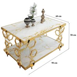 Журнальный столик Casa Moora Marble 3 (White Marble/Gold) Thumb