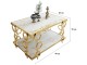 Masa pentru reviste Casa Moora Marble 3 (White Marble/Gold)