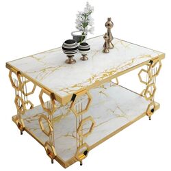 Журнальный столик Casa Moora Marble 3 (White Marble/Gold) Thumb