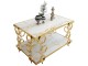 Masa pentru reviste Casa Moora Marble 3 (White Marble/Gold)