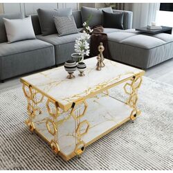 Журнальный столик Casa Moora Marble 3 (White Marble/Gold)