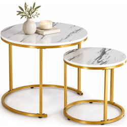 Set masute pentru reviste Chomik FAT1459 (White Marble/Gold) Thumb