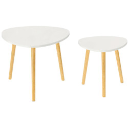 Set mese pentru reviste Halmar Chomik FAT2275 2pcs (White/Natural) Thumb