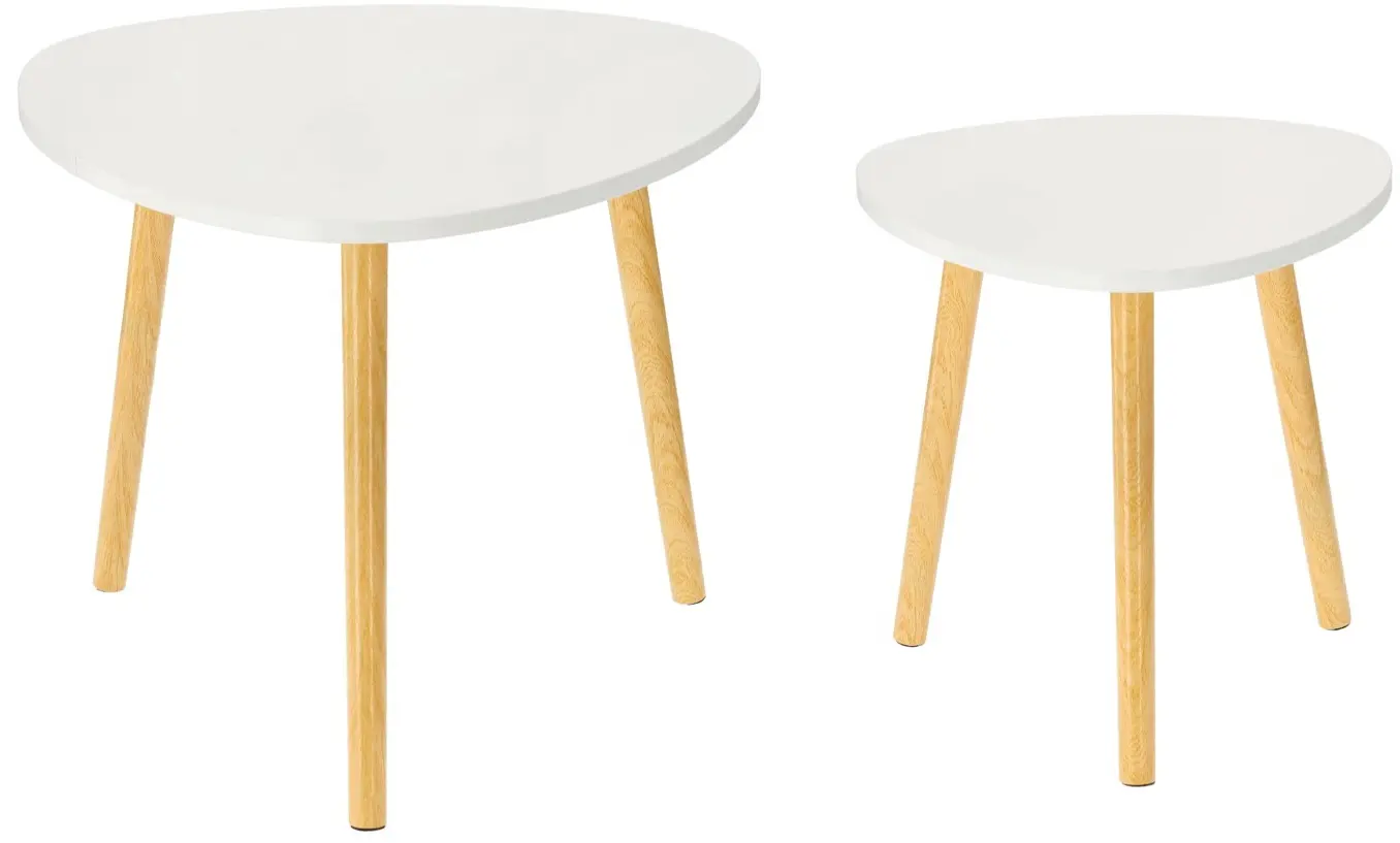 Set mese pentru reviste Halmar Chomik FAT2275 2pcs (White/Natural) - 2