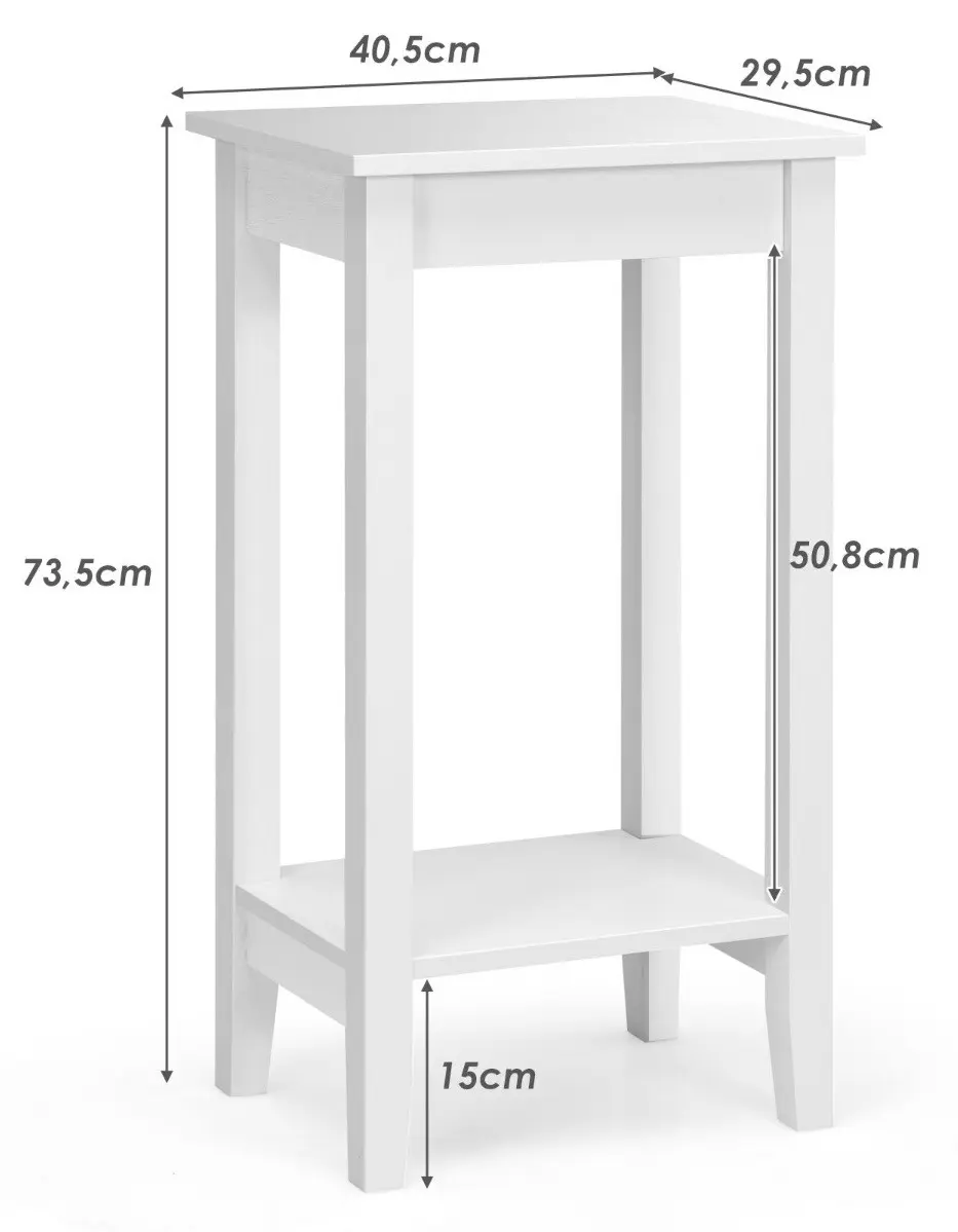 Set mese pentru reviste Costway HW66237WH-2 (White)