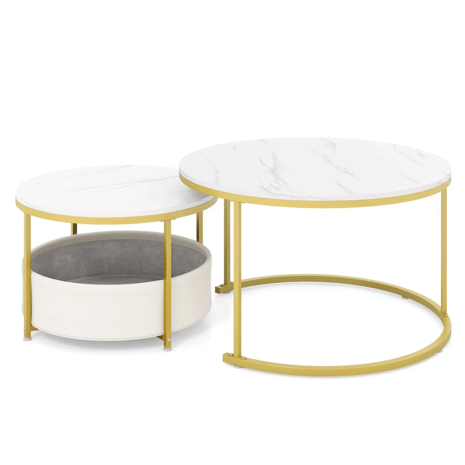 Set mese de cafea Costway JV11986WH (White/Gold) - 2