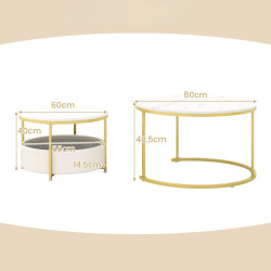 Set mese de cafea Costway JV11986WH (White/Gold) Thumb