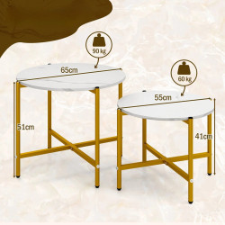 Set mese de cafea Costway JV12114WH (White/Gold) Thumb