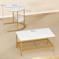 Set mese de cafea Costway JV13194BS (White/Gold) Thumb
